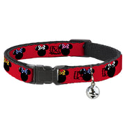 Cat Collar Breakaway - Minnie Mouse Silhouette Red Black Polka Dot Breakaway Cat Collars Disney