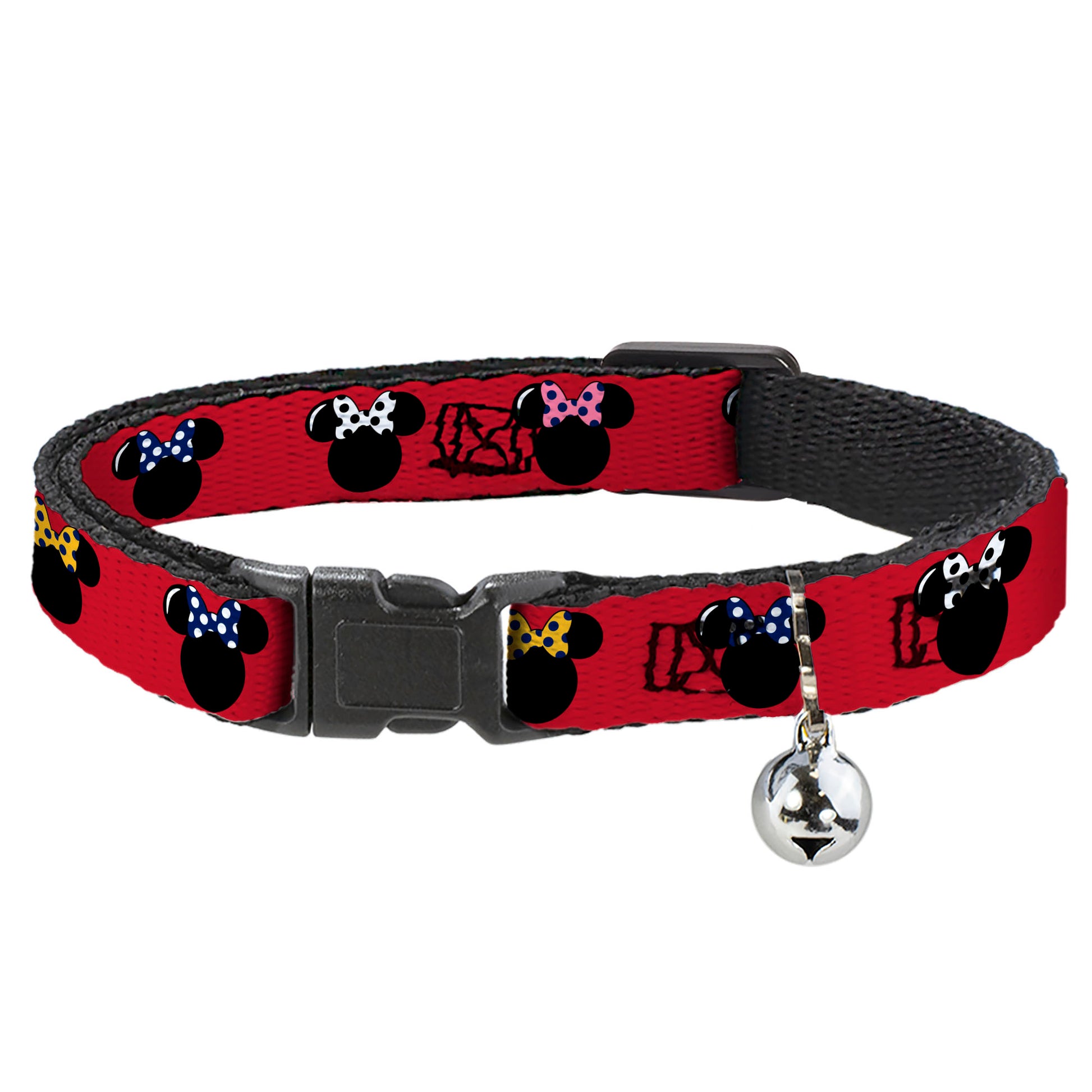 Cat Collar Breakaway - Minnie Mouse Silhouette Red Black Polka Dot Breakaway Cat Collars Disney