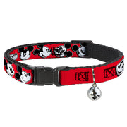 Cat Collar Breakaway - Mickey Mouse Expressions Red Black White Breakaway Cat Collars Disney