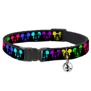 Cat Collar Breakaway - Mickey Expressions Black Multi Neon Breakaway Cat Collars Disney