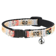 Breakaway Cat Collar with Bell - Moana Pua and Hei Hei Pose Blocks White/Multi Color Breakaway Cat Collars Disney