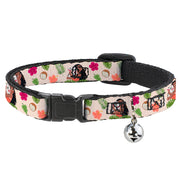 Breakaway Cat Collar with Bell - Moana Hugging Pua Pose and Tropical Flora Beige Breakaway Cat Collars Disney