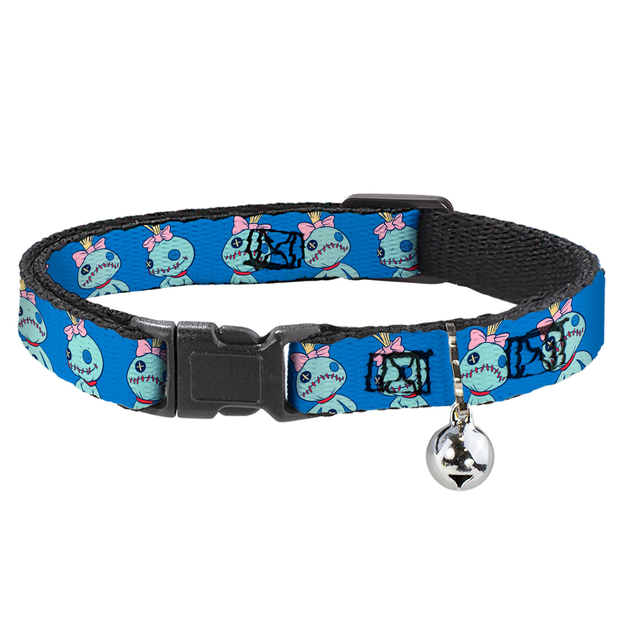 Breakaway Cat Collar with Bell - Lilo and Stitch Scrump Poses Blue