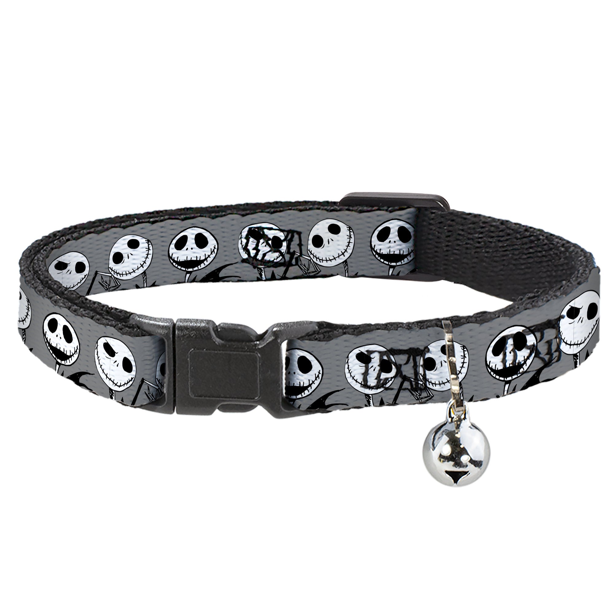 Breakaway Cat Collar with Bell - The Nightmare Before Christmas Jack Three Expressions Gray