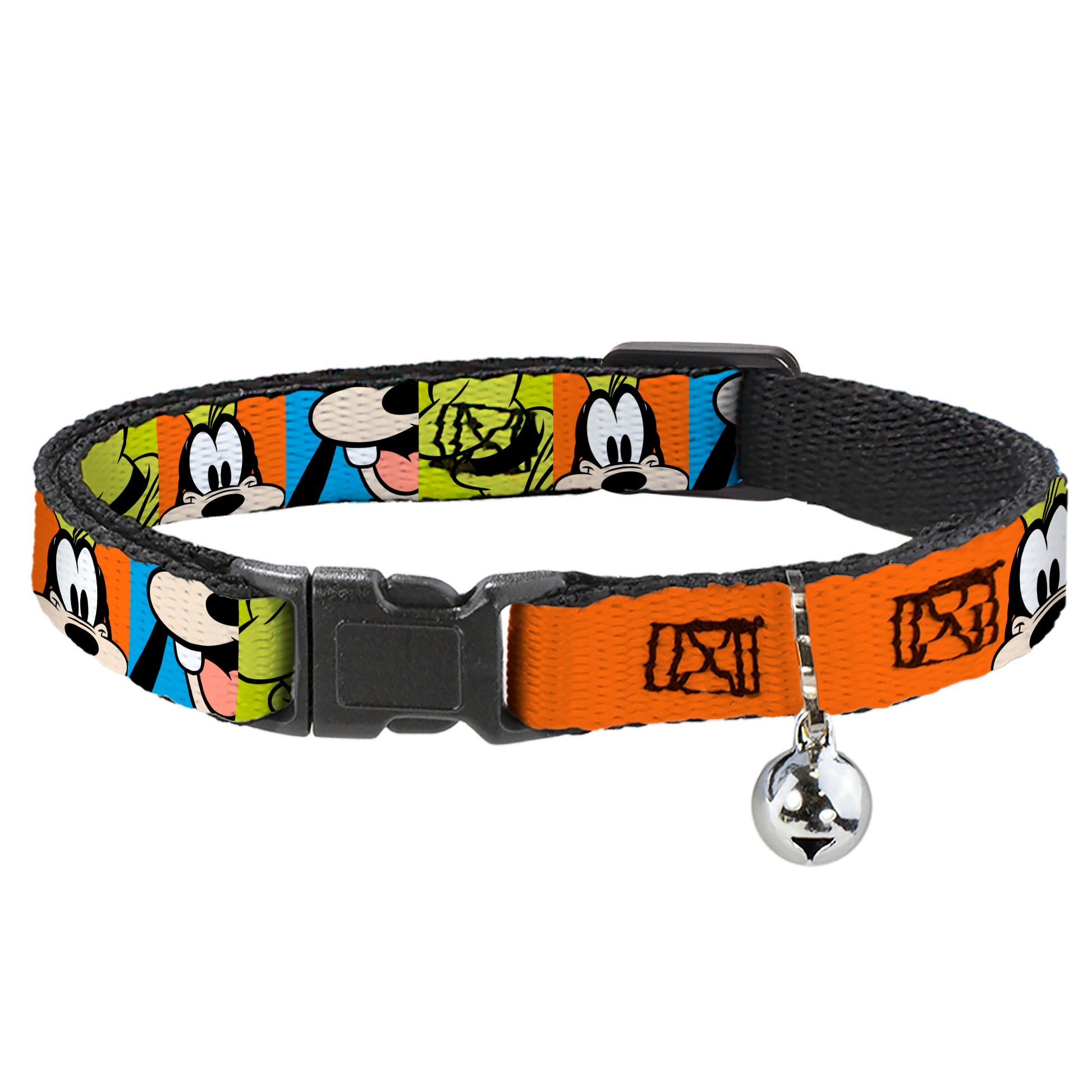 Breakaway Cat Collar with Bell - Goofy Face and Hat Blocks Multi Color Breakaway Cat Collars Disney