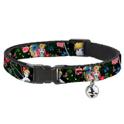 Cat Collar Breakaway - Tinker Bell Poses Sleeping Floral Collage Breakaway Cat Collars Disney