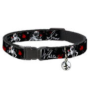 Cat Collar Breakaway - SNOW WHITE Apple Poses Butterflies Black Gray Red Breakaway Cat Collars Disney