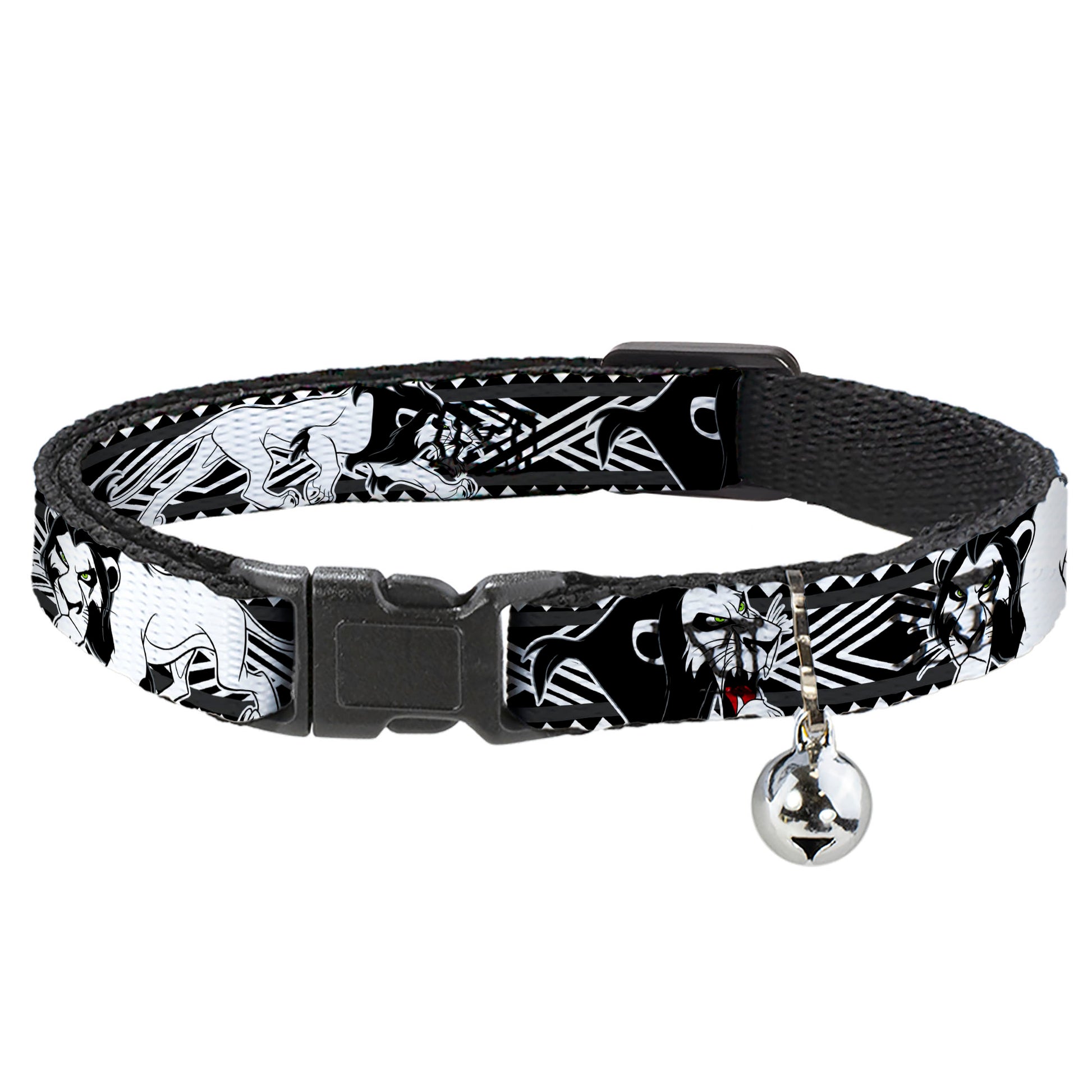 Cat Collar Breakaway - Lion King Scar Poses White Black Breakaway Cat Collars Disney