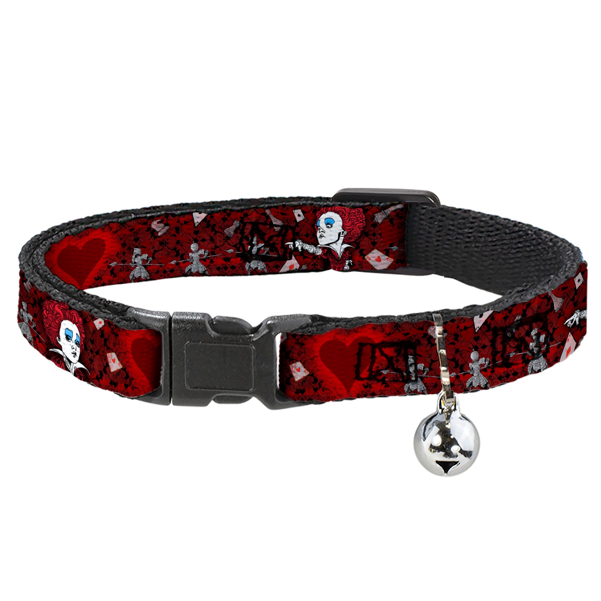 Cat Collar Breakaway - Queen of Hearts Poses Hearts Cards Reds Black Breakaway Cat Collars Disney