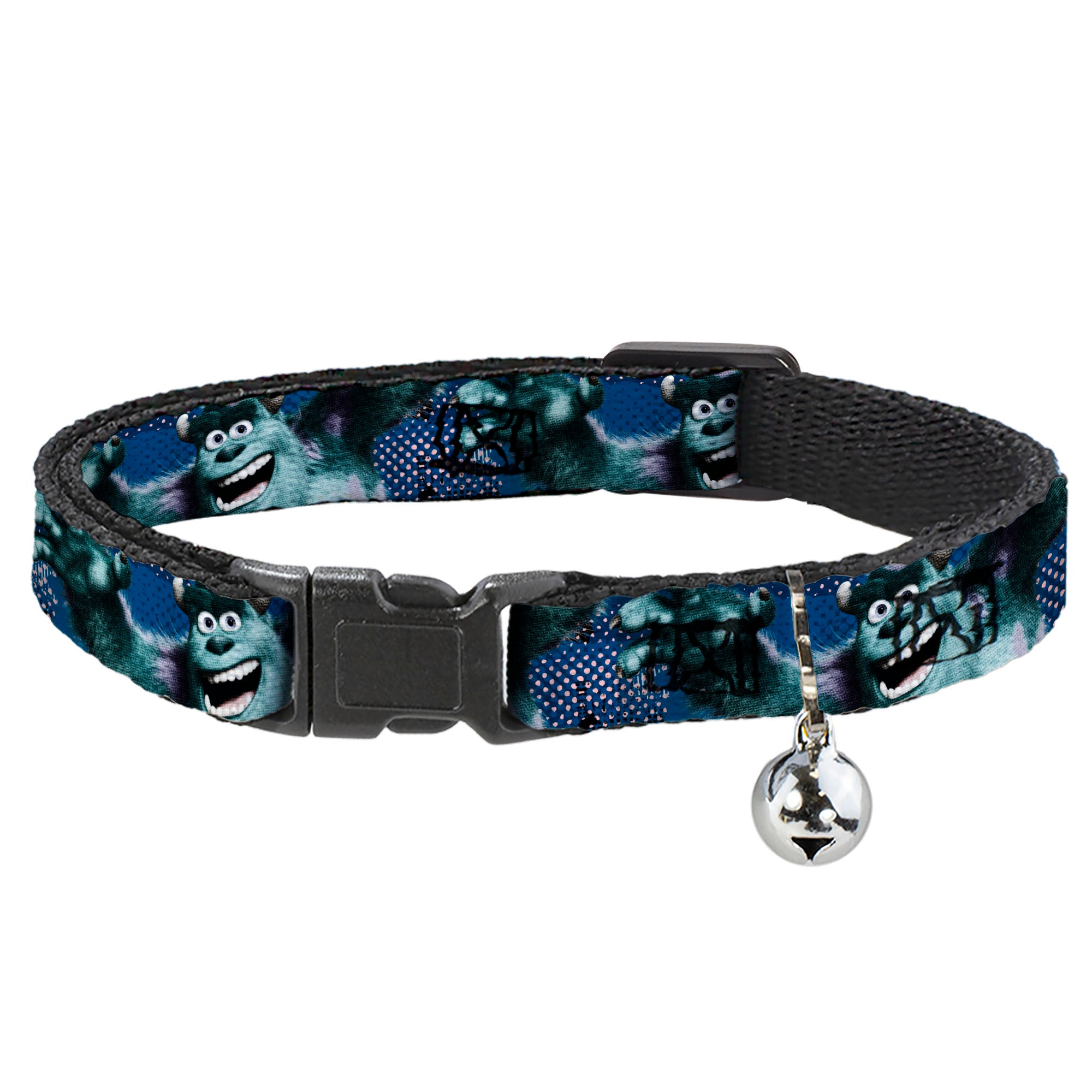 Cat Collar Breakaway - Sulley Scare Pose Dots Blues White Breakaway Cat Collars Disney