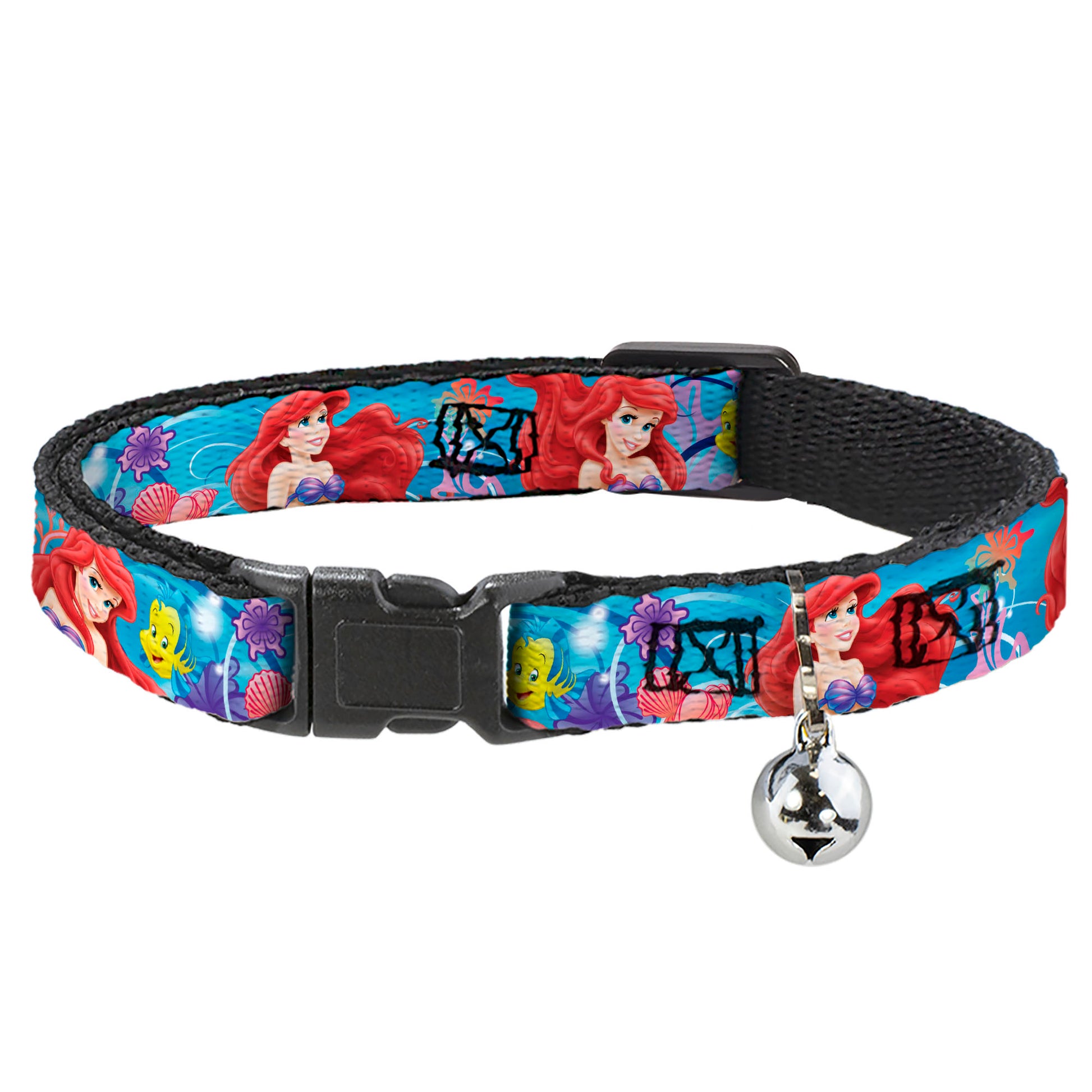 Cat Collar Breakaway - Ariel & Flounder Vivid Underwater Poses Breakaway Cat Collars Disney