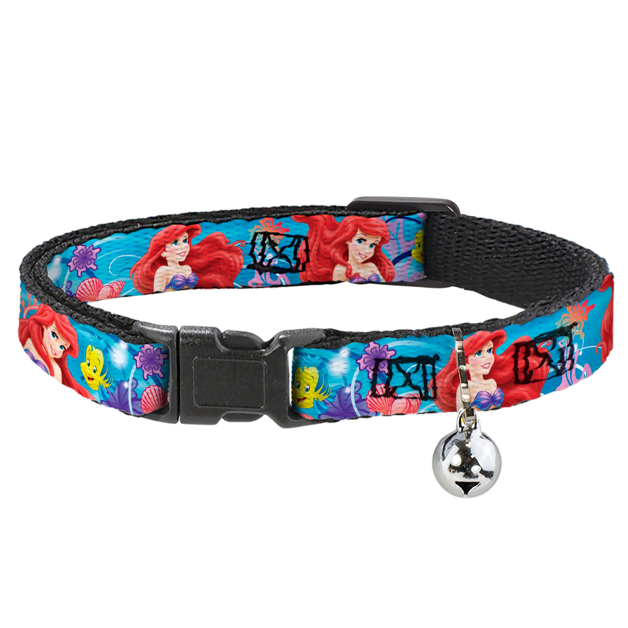 Cat Collar Breakaway - Ariel & Flounder Vivid Underwater Poses Breakaway Cat Collars Disney