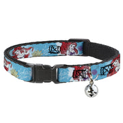 Cat Collar Breakaway - ARIEL Sketch Poses Blues Lavender Breakaway Cat Collars Disney