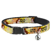 Cat Collar Breakaway - Belle Poses Enchanted Rose Story Script Yellow Pinks Breakaway Cat Collars Disney
