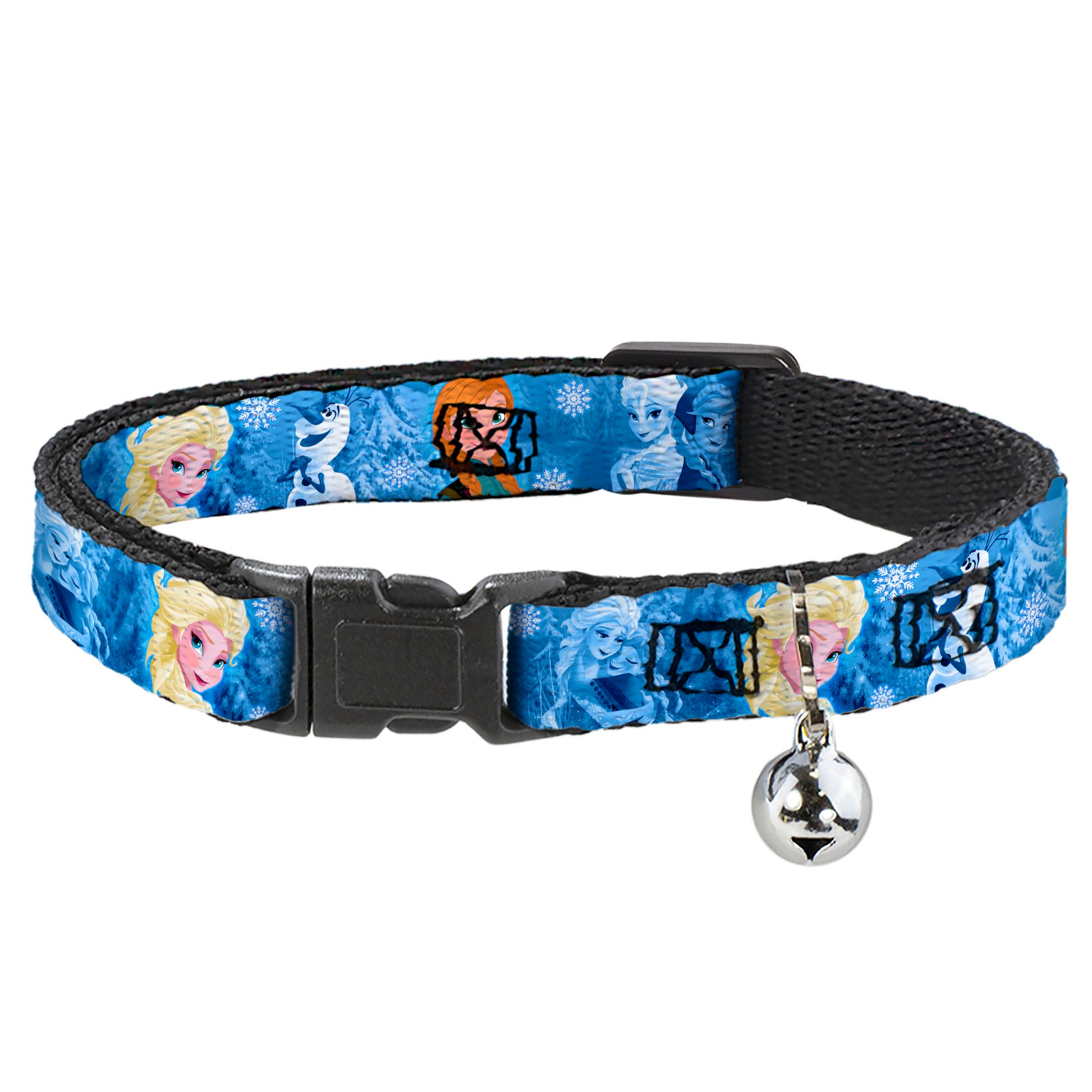 Cat Collar Breakaway - Frozen Character Poses Blues Breakaway Cat Collars Disney