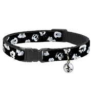 Cat Collar Breakaway - Mickey Mouse Expressions Scattered Black White Breakaway Cat Collars Disney