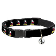 Cat Collar Breakaway - Classic Mickey Mouse Pose Black Breakaway Cat Collars Disney