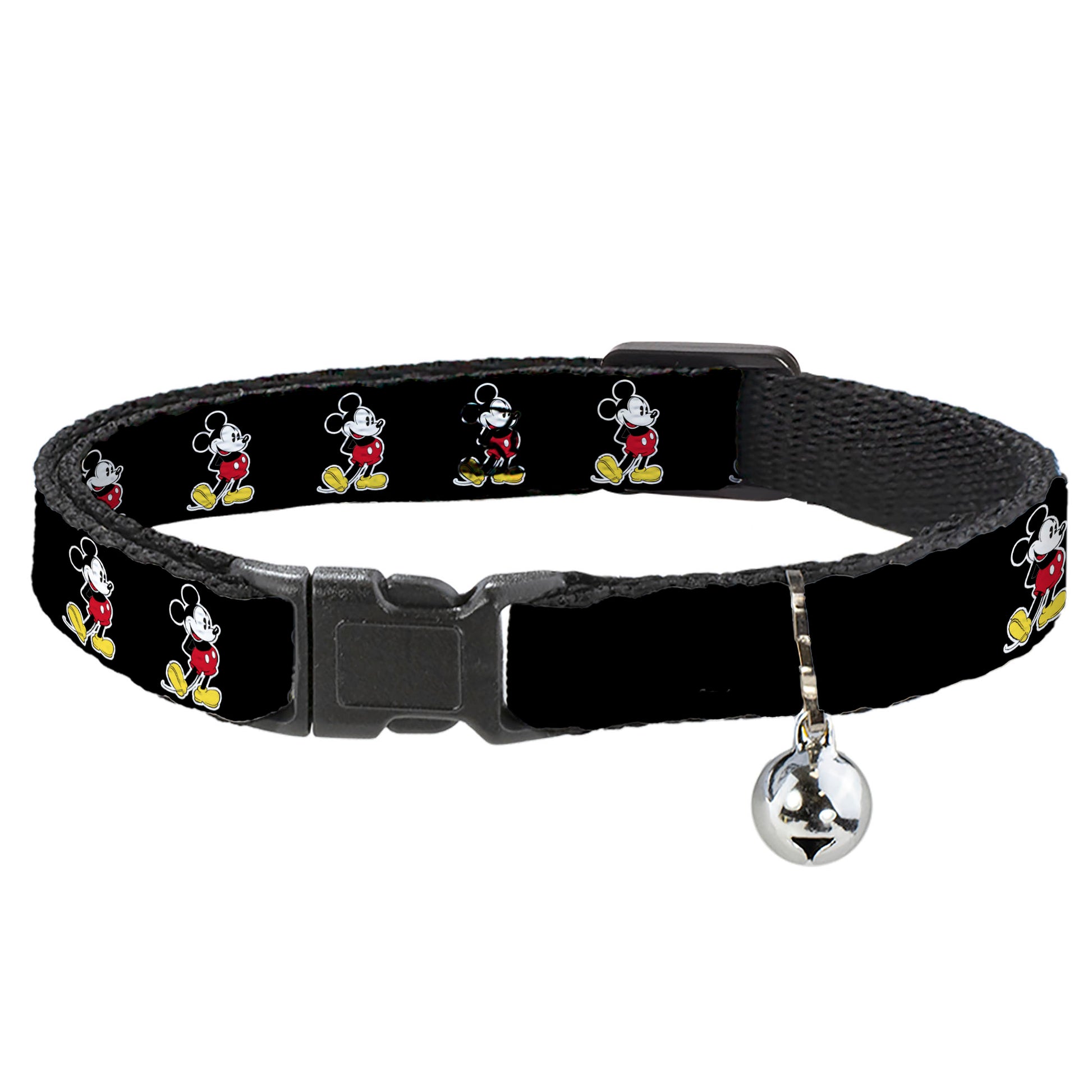 Cat Collar Breakaway - Classic Mickey Mouse Pose Black Breakaway Cat Collars Disney