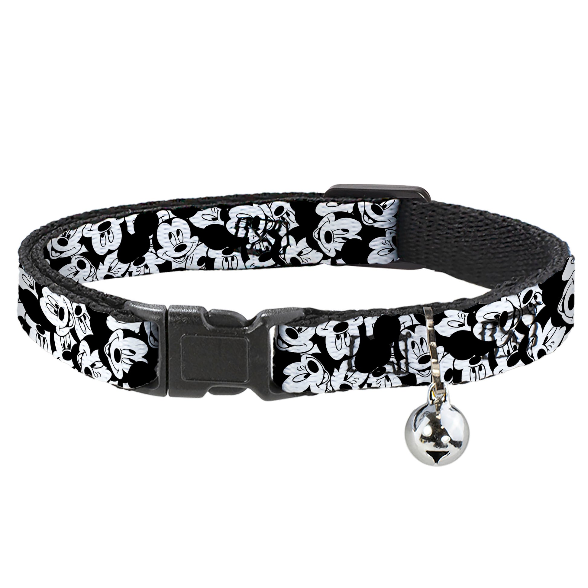 Cat Collar Breakaway - Mickey Mouse Expressions Stacked White Black Breakaway Cat Collars Disney