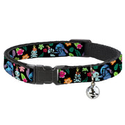 Breakaway Cat Collar with Bell - Stitch & Scrump Poses/Tropical Flora Breakaway Cat Collars Disney