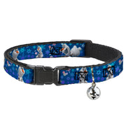 Cat Collar Breakaway - Frozen Olaf Poses Snowflakes Blues Breakaway Cat Collars Disney