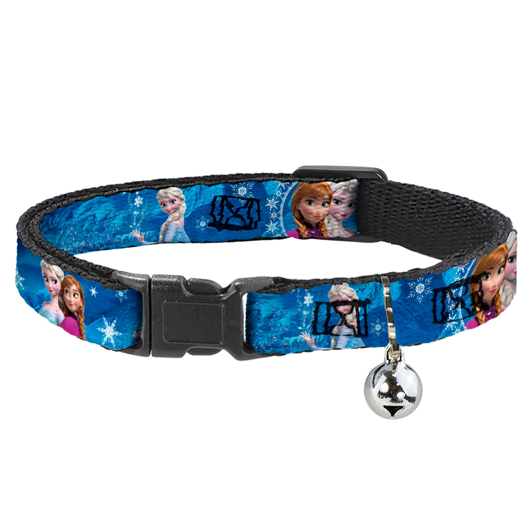 Cat Collar Breakaway - Anna & Elsa Poses Castle & Mountains Blues Breakaway Cat Collars Disney