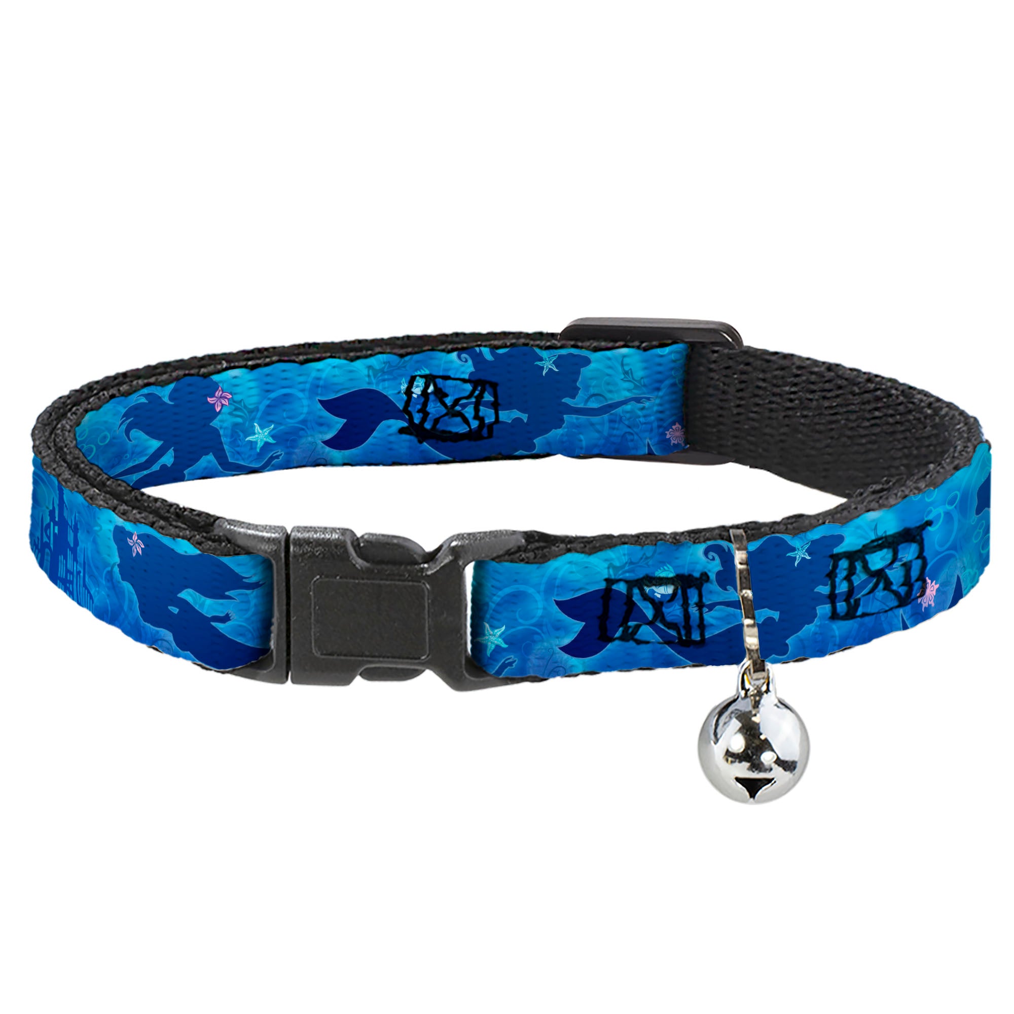 Cat Collar Breakaway - Ariel Silhouette Poses Castle Blues Breakaway Cat Collars Disney