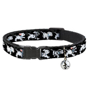 Cat Collar Breakaway - Dalmatians Running Paws Black Gray White Black Breakaway Cat Collars Disney