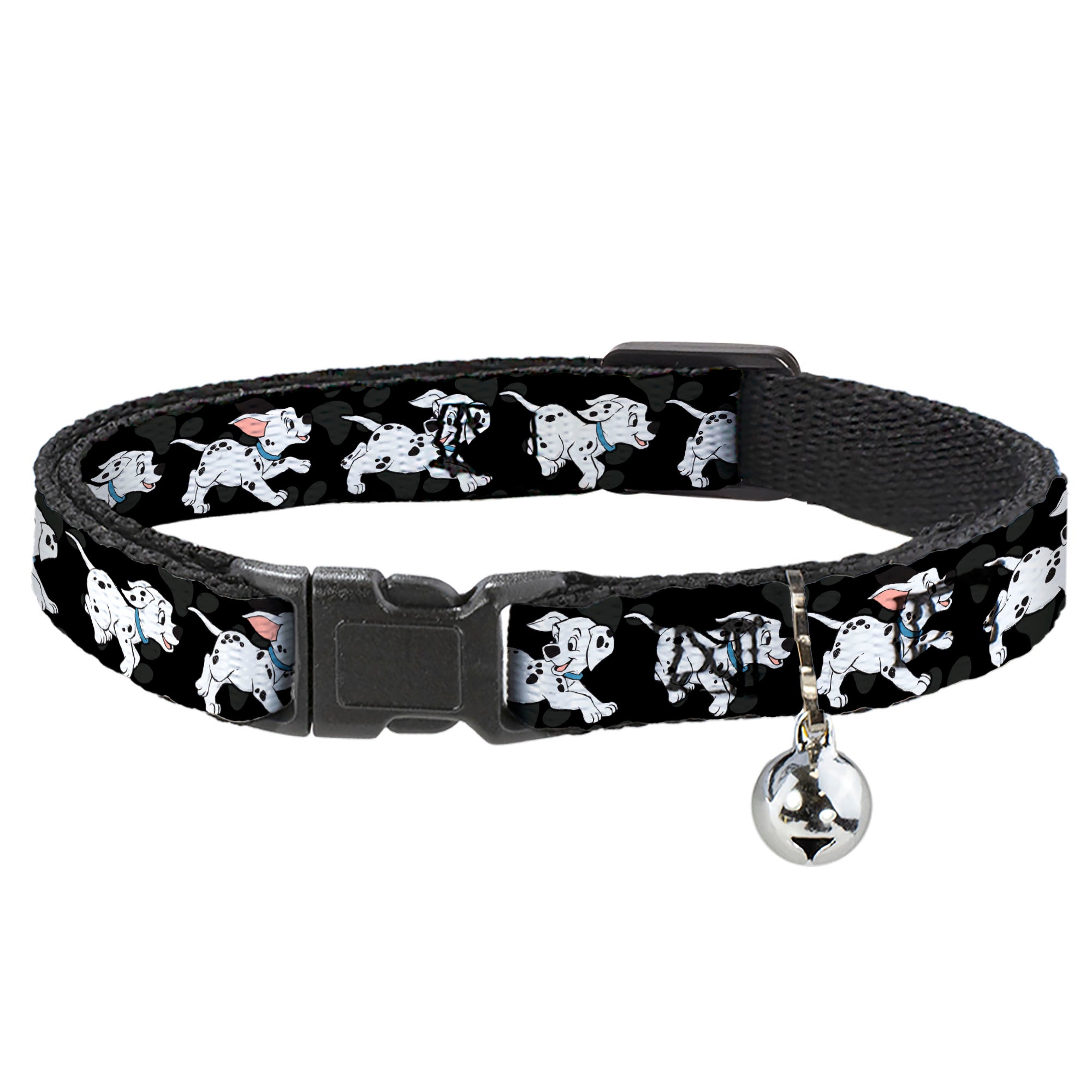 Cat Collar Breakaway - Dalmatians Running Paws Black Gray White Black Breakaway Cat Collars Disney