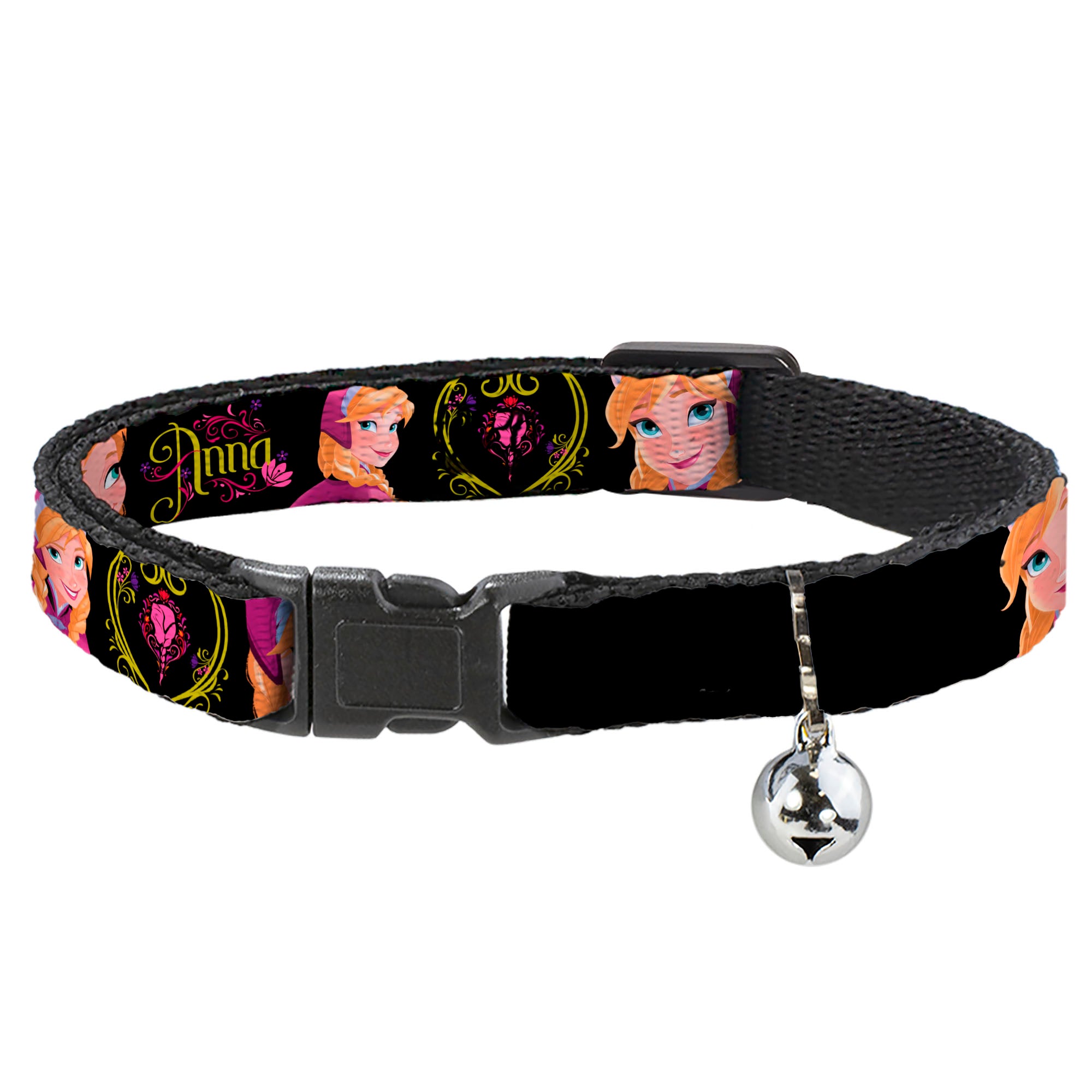 Cat Collar Breakaway - ANNA Poses Anna Monogram Heart Cameo Pinks Yellow Breakaway Cat Collars Disney