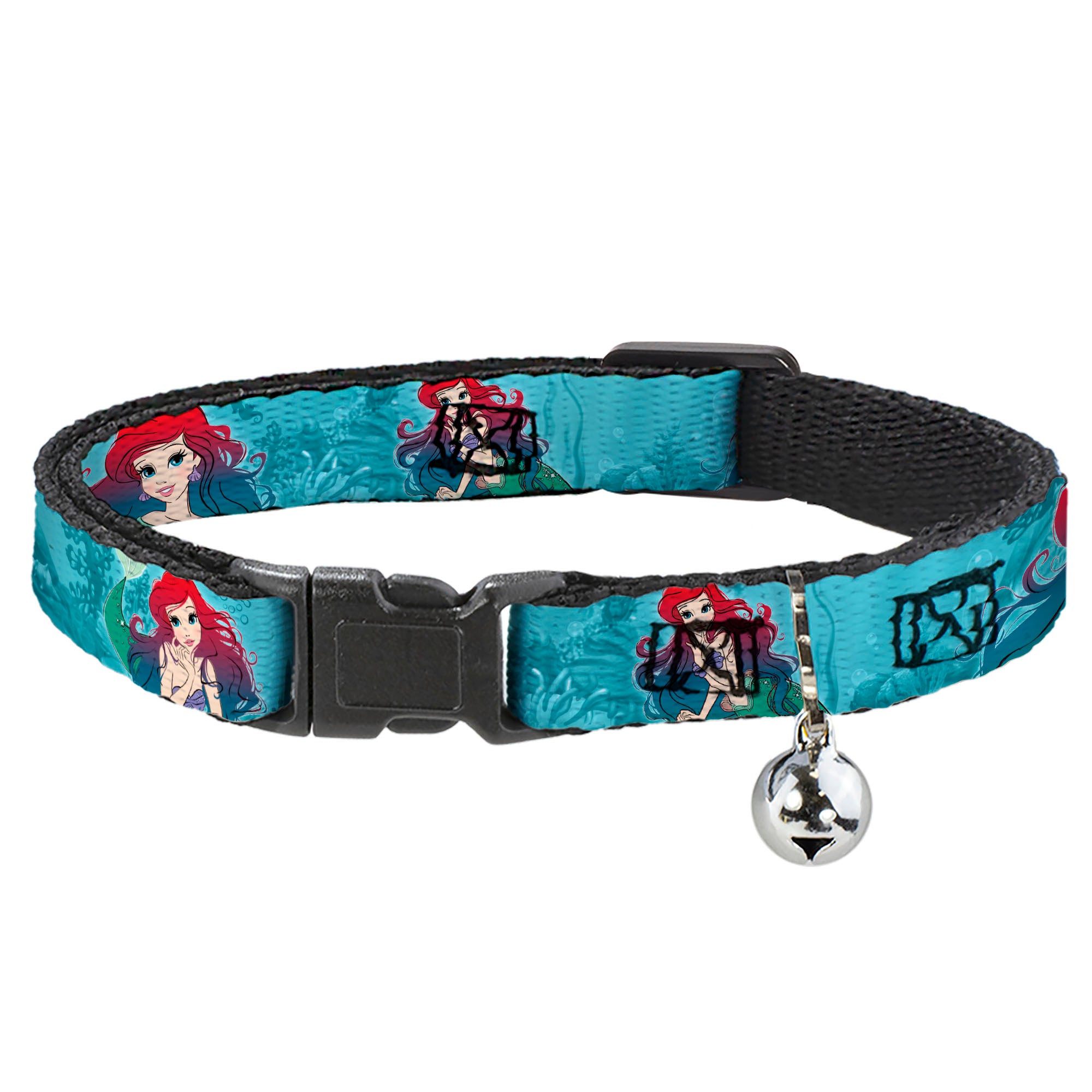 Cat Collar Breakaway - Ariel Poses Coral & Castle Blues Reds Breakaway Cat Collars Disney