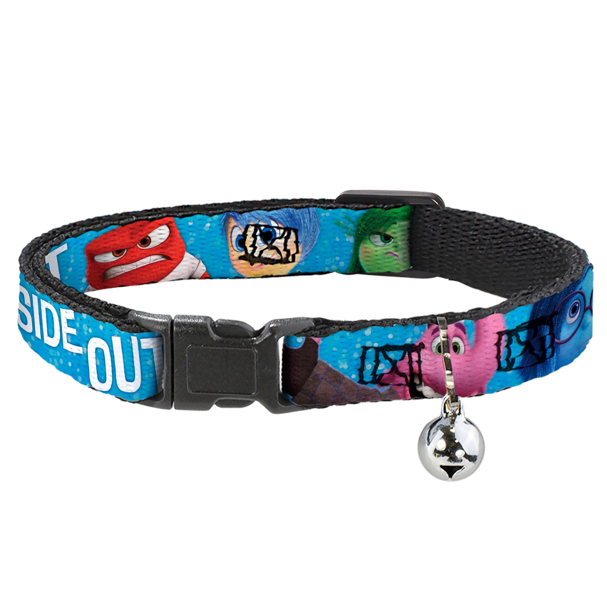 Cat Collar Breakaway - INSIDE OUT 6-Character Pose Sparkle Blue White Breakaway Cat Collars Disney