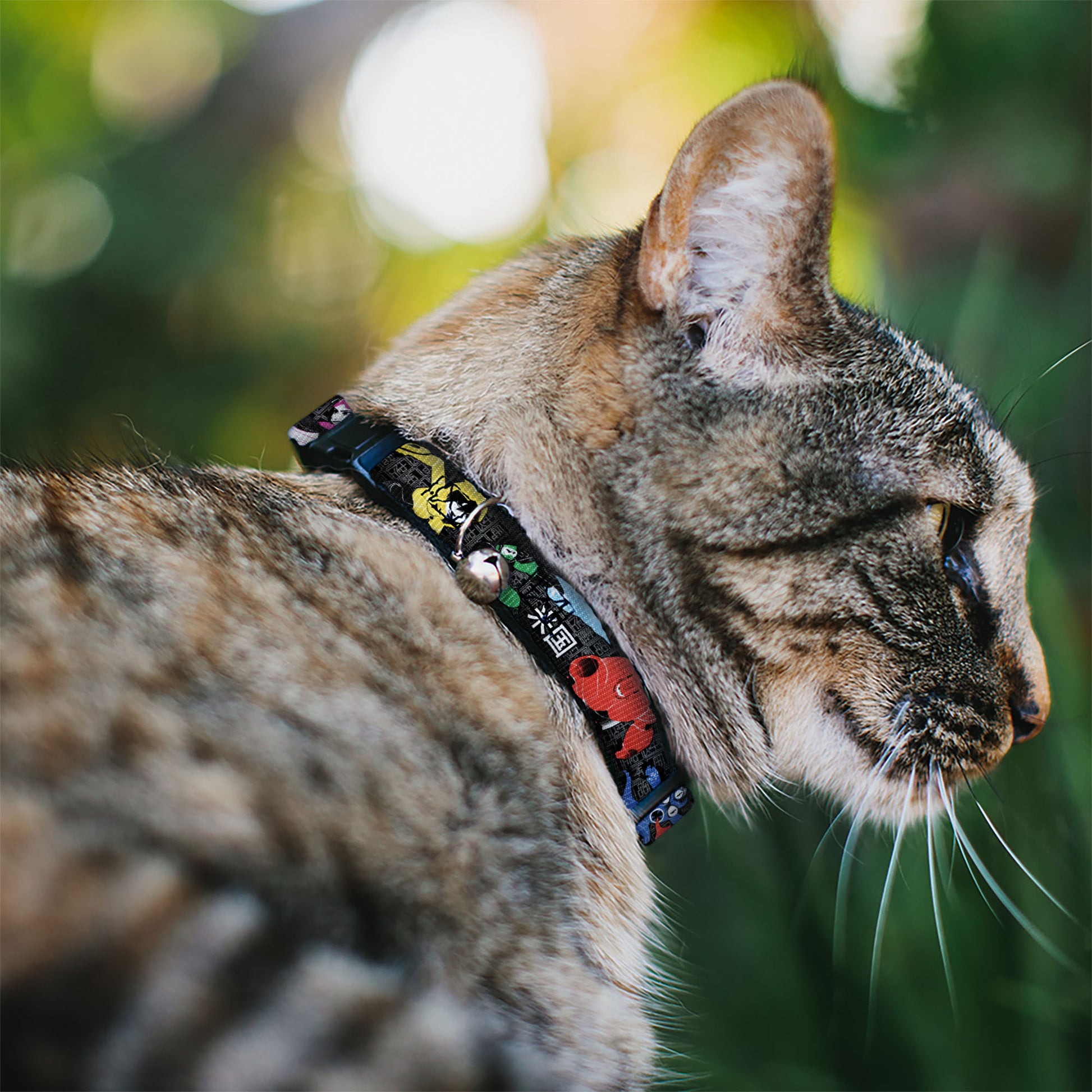 Cat Collar Breakaway - Big Hero 6 Group Action Pose Name Blocks Black Gray Multi Color Breakaway Cat Collars Disney