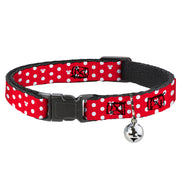 Cat Collar Breakaway - Minnie Mouse Polka Dot Mini Silhouette Red White Breakaway Cat Collars Disney