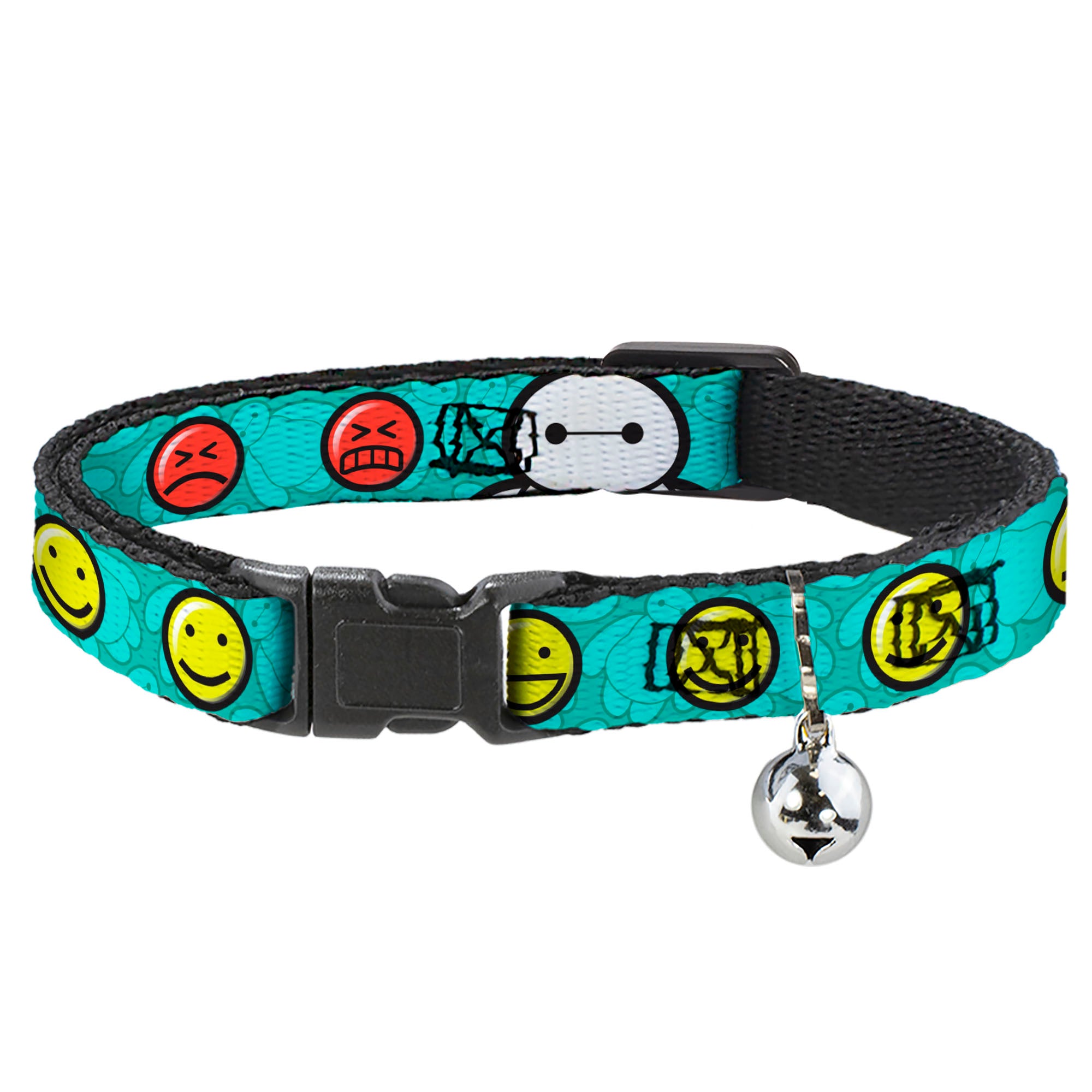 Cat Collar Breakaway - Baymax Mood Expressions Baymax Scattered Turquoise Breakaway Cat Collars Disney