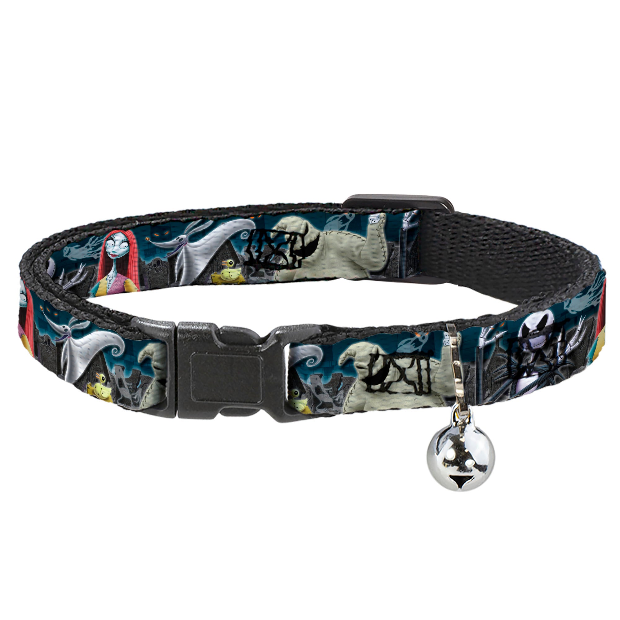 Cat Collar Breakaway - Nightmare Before Christmas 4-Character Group Cemetery Scene Breakaway Cat Collars Disney