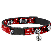 Cat Collar Breakaway - Mickey & Minnie HUGS & KISSES Poses Reds White Breakaway Cat Collars Disney