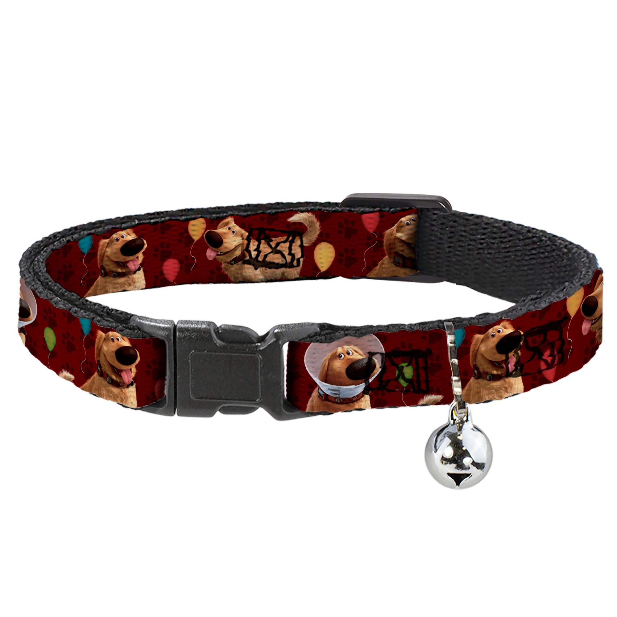 Cat Collar Breakaway - Dug 4-Poses Balloons Paw Print Reds Breakaway Cat Collars Disney