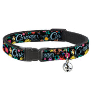 Cat Collar Breakaway - CURIOUSER AND CURIOUSER Flowers of Wonderland Collage Breakaway Cat Collars Disney