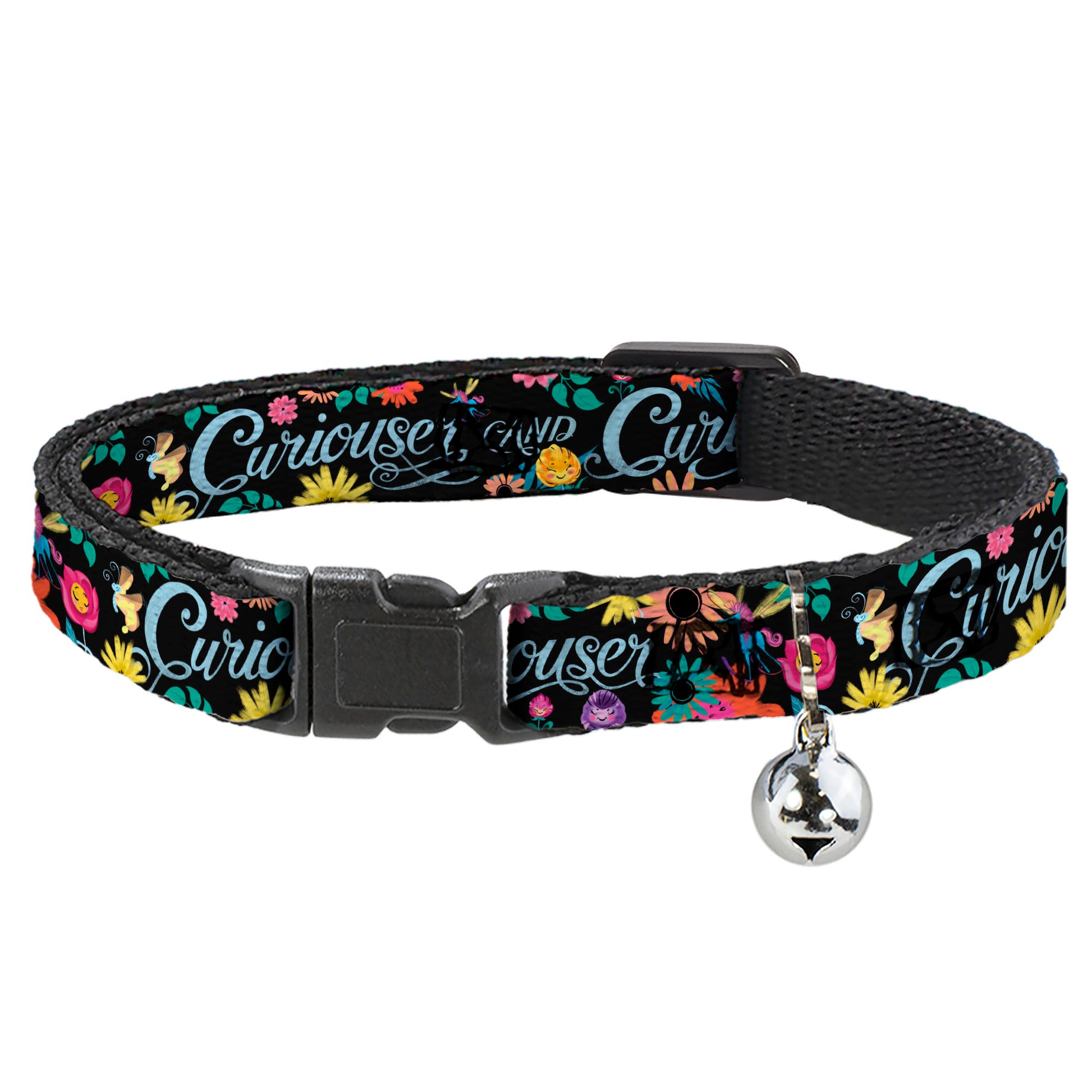 Cat Collar Breakaway - CURIOUSER AND CURIOUSER Flowers of Wonderland Collage Breakaway Cat Collars Disney