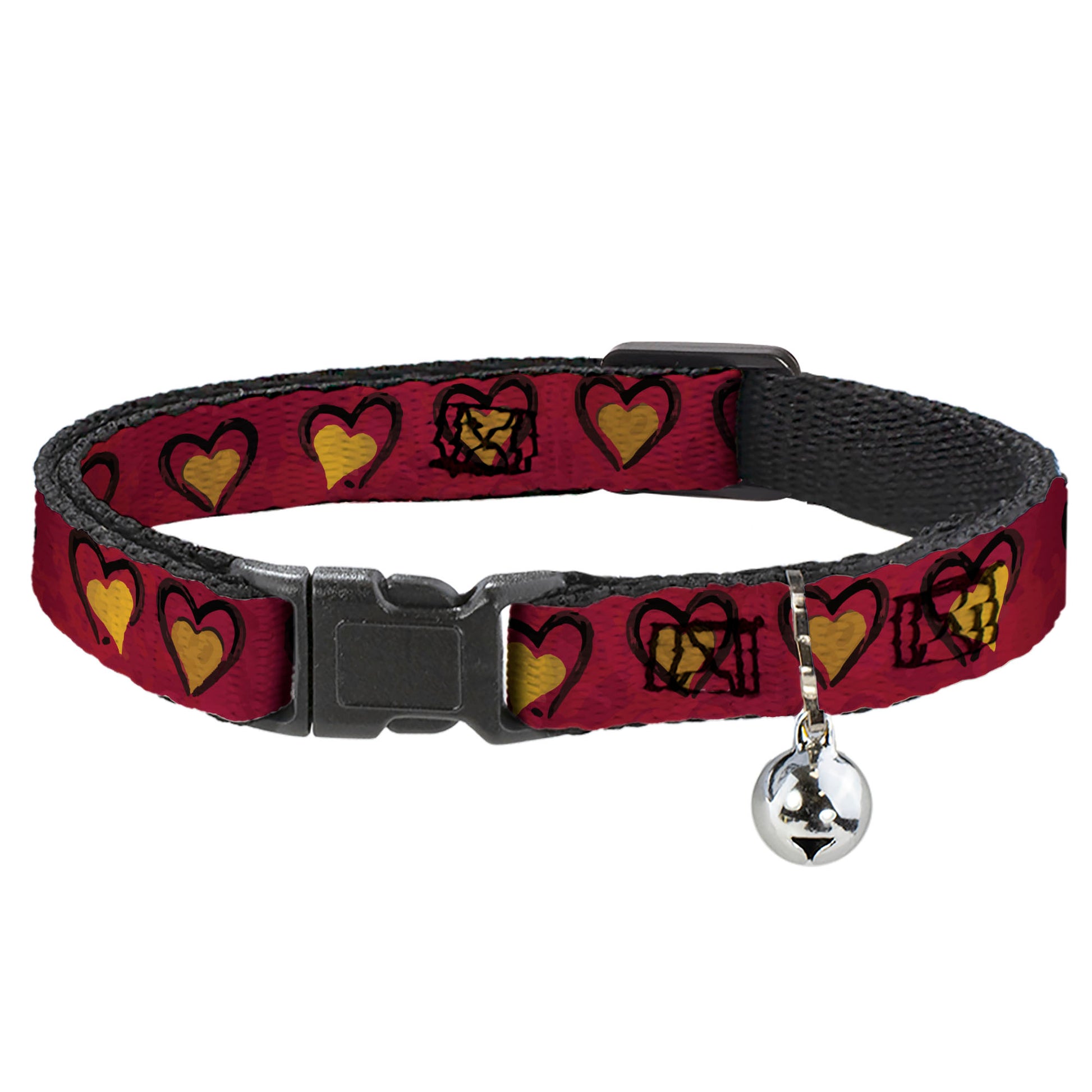 Cat Collar Breakaway - Alice in Wonderland Queen's Hearts Reds Black Gold Breakaway Cat Collars Disney