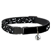 Cat Collar Breakaway - Jack Outline Expressions Scattered Black White Breakaway Cat Collars Disney