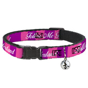 Cat Collar Breakaway - Cheshire Cat Stripe FOLLOW ME TO WONDERLAND Pink Purple White Breakaway Cat Collars Disney