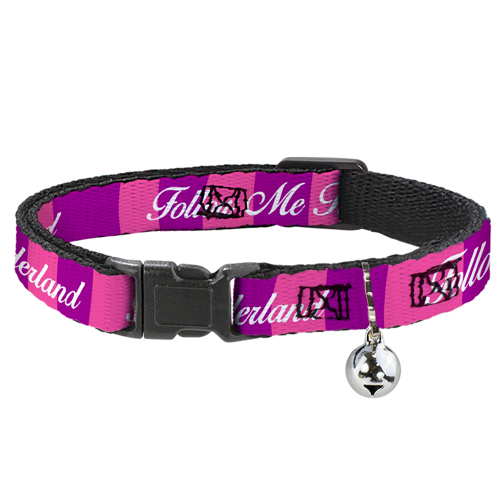 Cat Collar Breakaway - Cheshire Cat Stripe FOLLOW ME TO WONDERLAND Pink Purple White Breakaway Cat Collars Disney