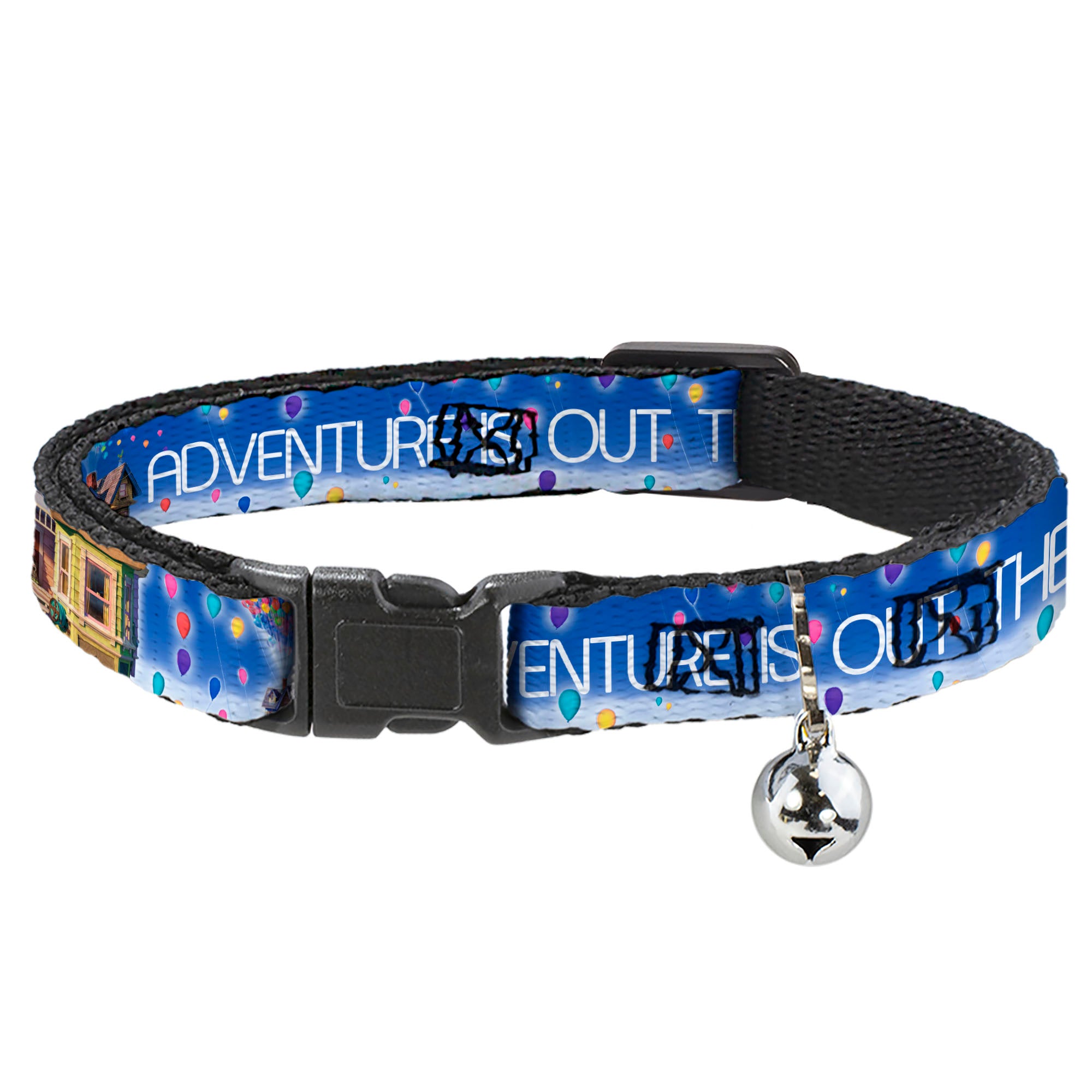 Cat Collar Breakaway - ADVENTURE IS OUT THERE Carl on Porch Flying House Balloons Blues White Multi Color Breakaway Cat Collars Disney