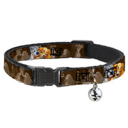 Cat Collar Breakaway - Lady and Tramp 2-Poses Spaghetti Kiss Scene Browns Breakaway Cat Collars Disney
