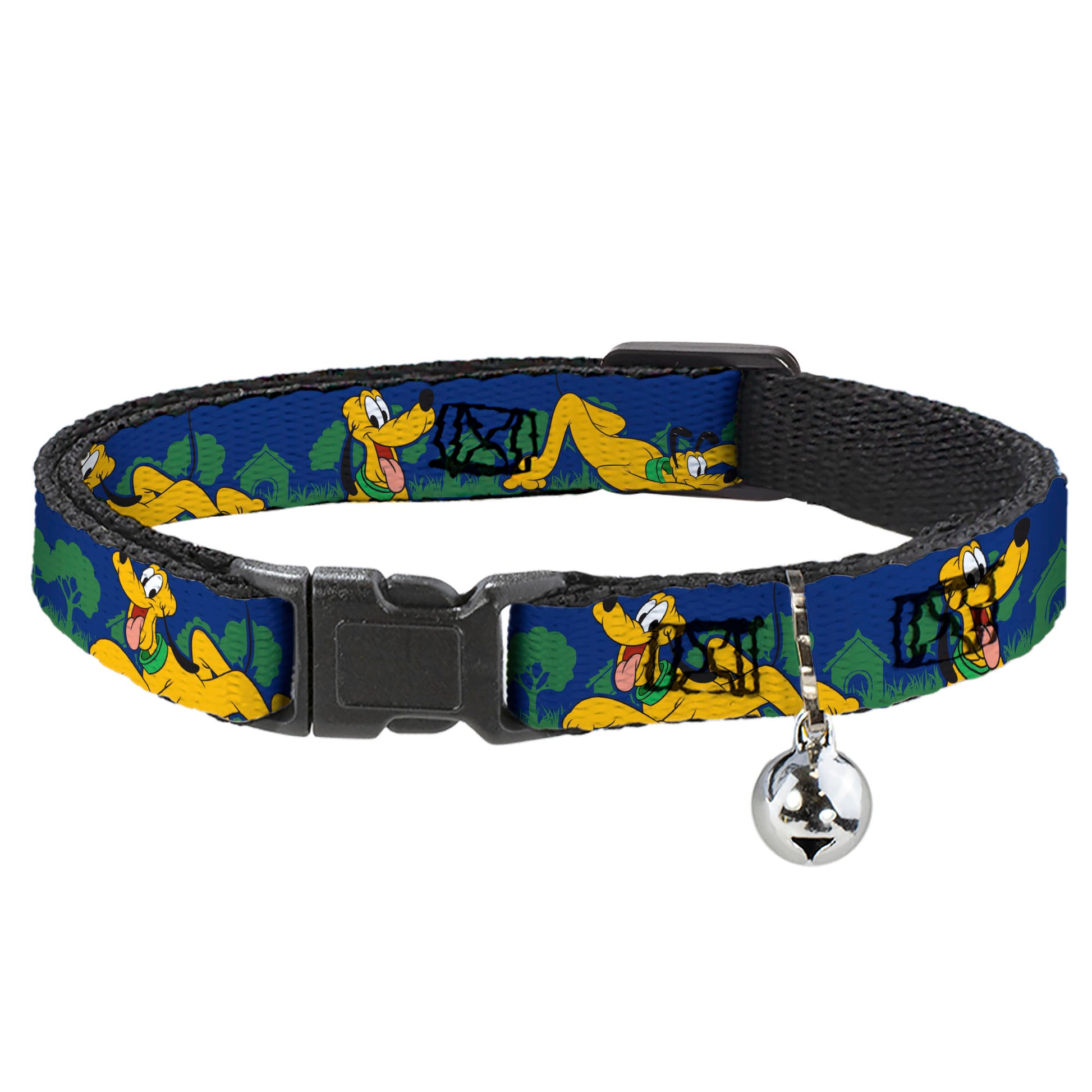 Cat Collar Breakaway - Pluto 4-Poses Landscape Blue Green Breakaway Cat Collars Disney