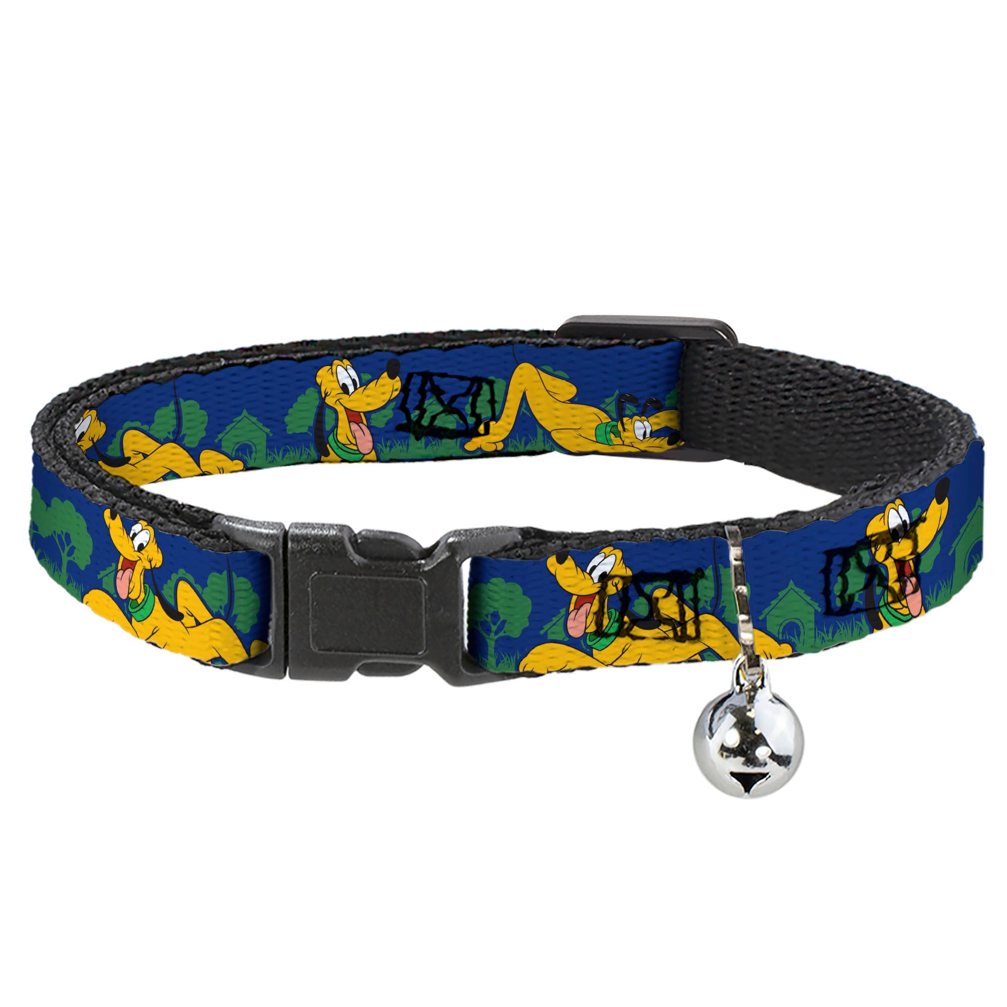 Cat Collar Breakaway - Pluto 4-Poses Landscape Blue Green Breakaway Cat Collars Disney