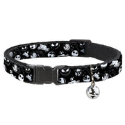 Cat Collar Breakaway - Nightmare Before Christmas Jack Expressions Scary Teddy Killer Duck Collage Black White Breakaway Cat Collars Disney