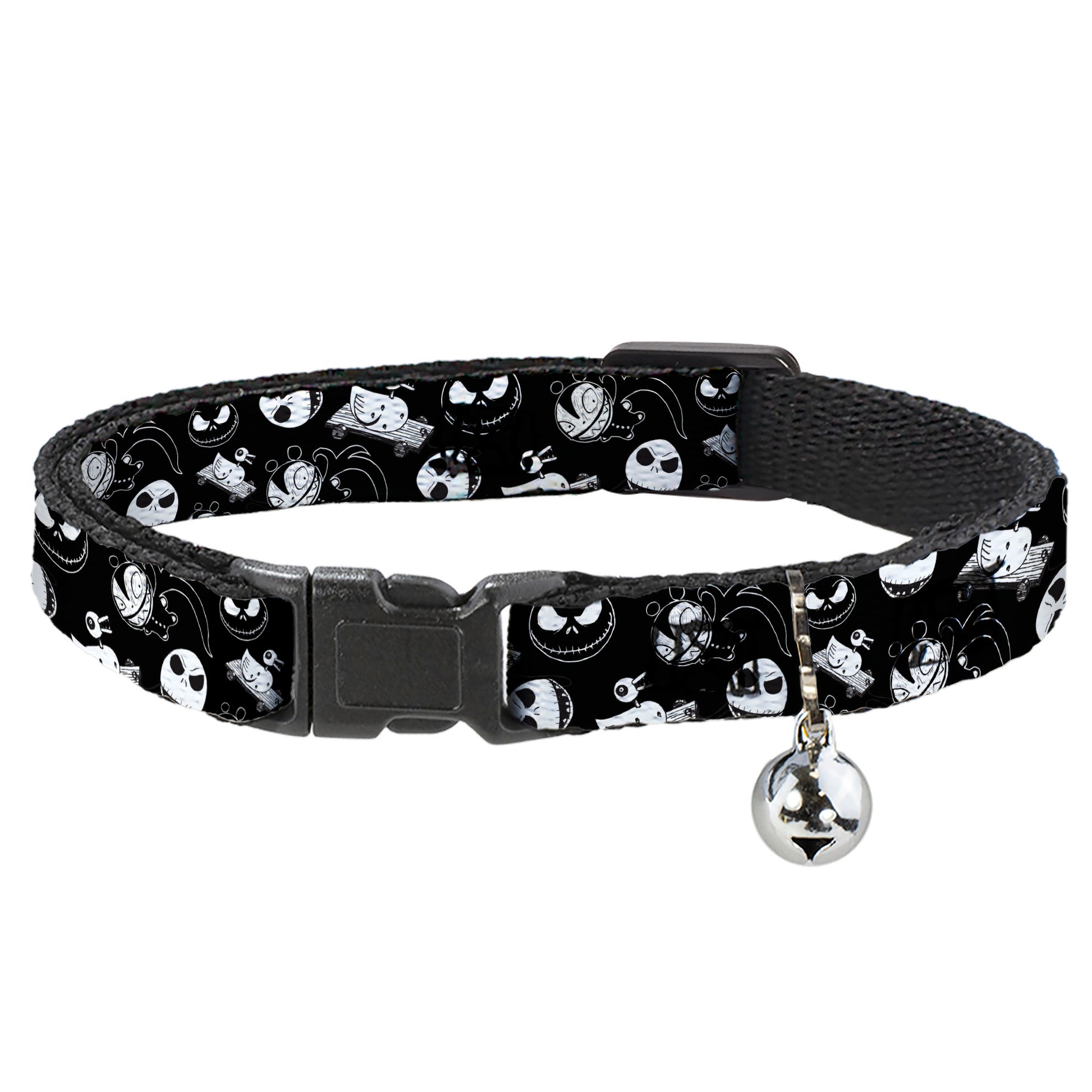 Cat Collar Breakaway - Nightmare Before Christmas Jack Expressions Scary Teddy Killer Duck Collage Black White Breakaway Cat Collars Disney
